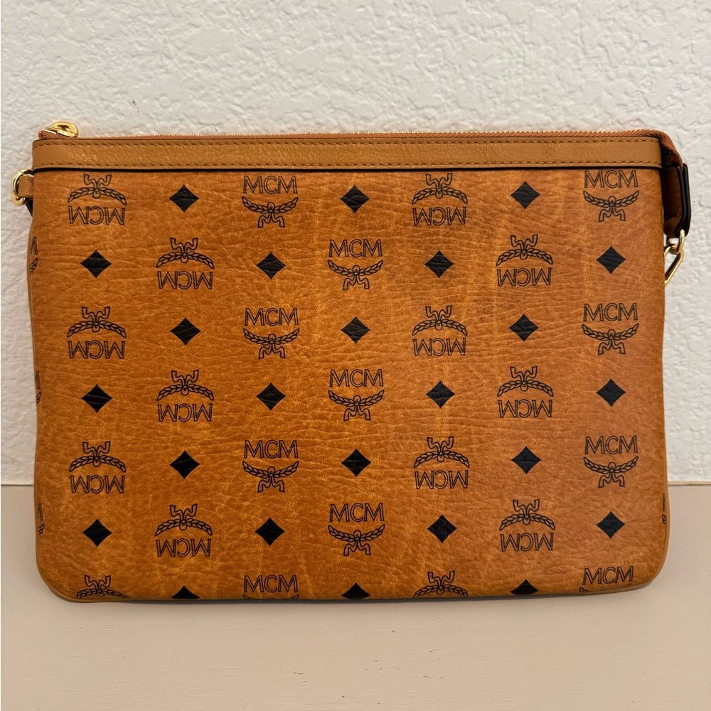 MCM Cognac Visetos Pouch